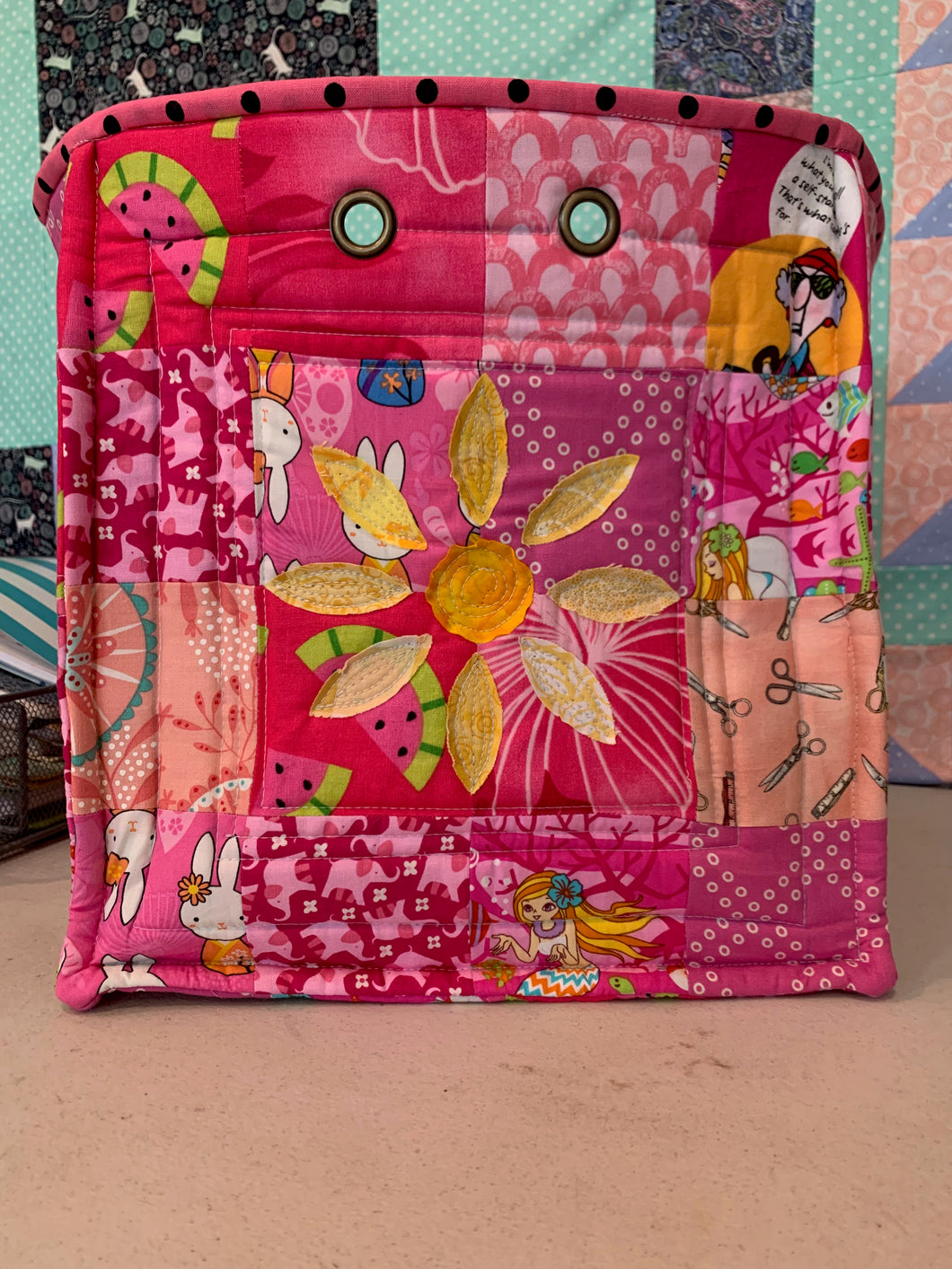 The Paula Tote - A Quilter's Scrappy Storage Cube | Digital Download